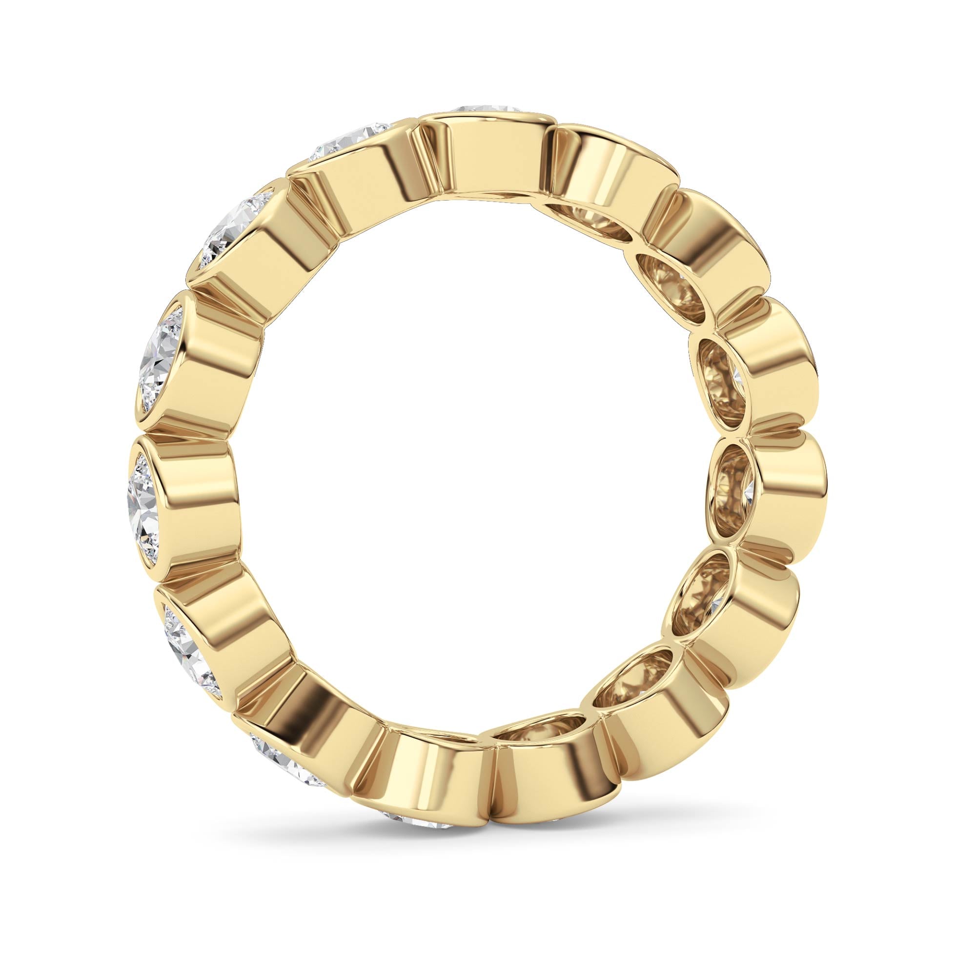 3.3CTW Round Shaped Lab Grown Diamond (F/VS) Eternity Band Ring in 14K Gold - Size 8