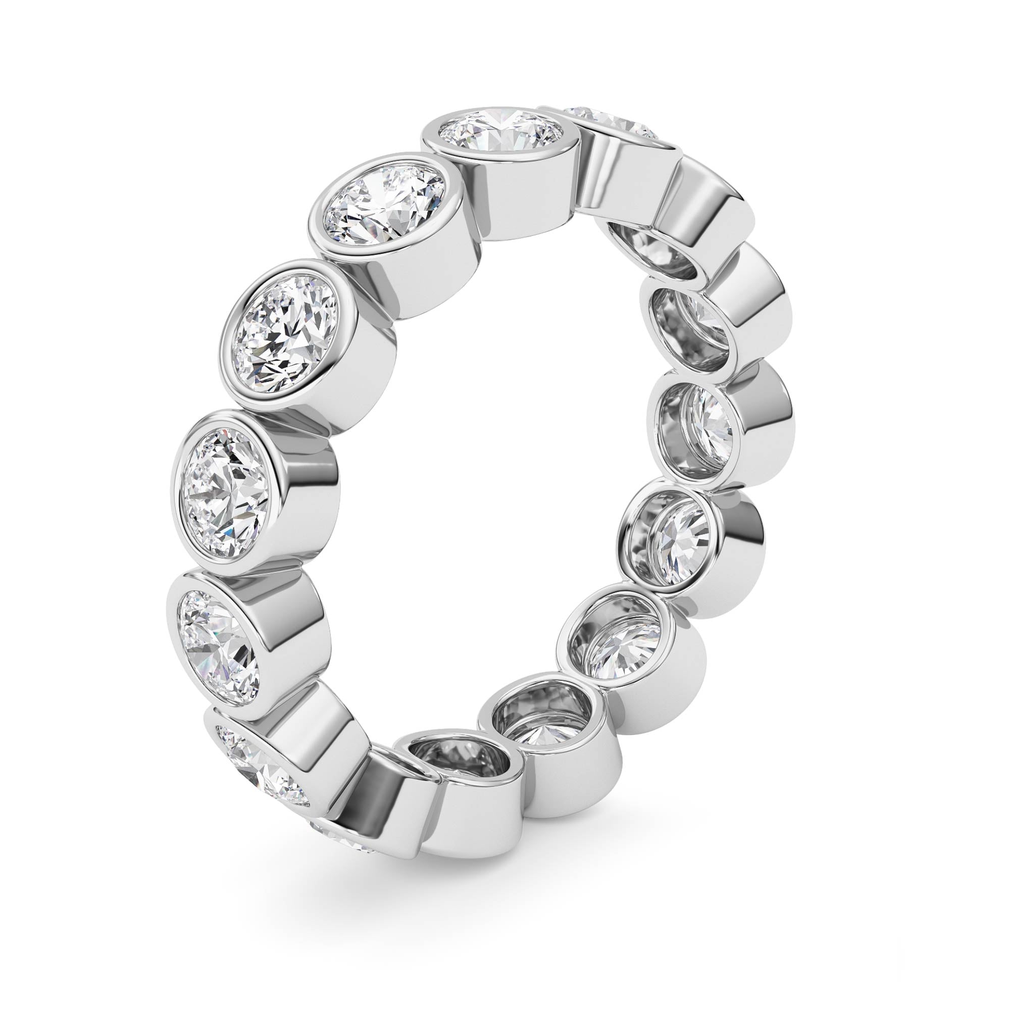 3.3CTW Round Shaped Lab Grown Diamond (F/VS) Eternity Band Ring in 14K Gold - Size 9