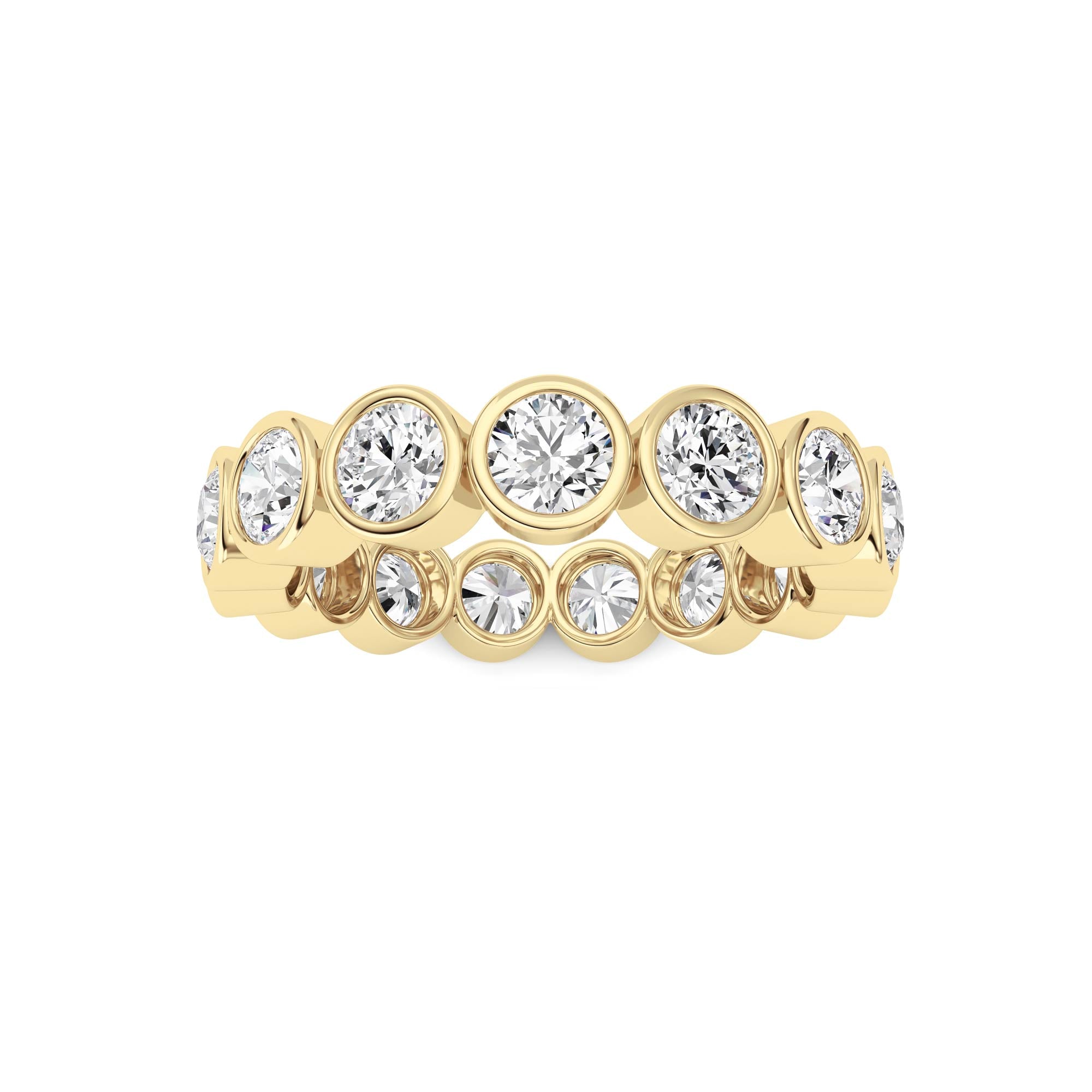 3.3CTW Round Shaped Lab Grown Diamond (F/VS) Eternity Band Ring in 14K Gold - Size 9