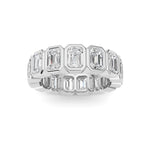 3.75CTW Emerald Shaped Lab Grown Diamond (F/VS) Eternity Band Ring in 14K Gold - Size 5
