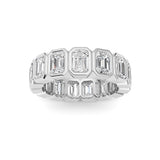3.75CTW Emerald Shaped Lab Grown Diamond (F/VS) Eternity Band Ring in 14K Gold - Size 5