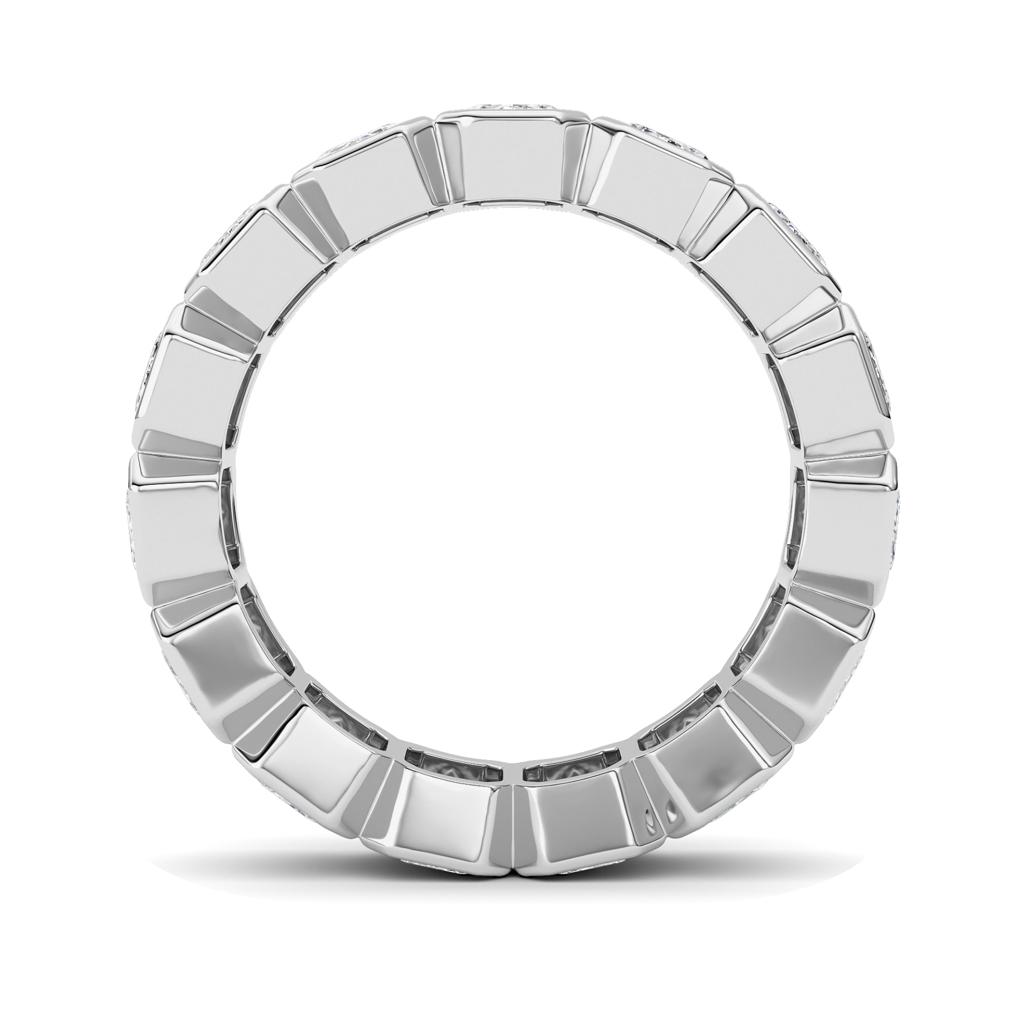 3.75CTW Emerald Shaped Lab Grown Diamond (F/VS) Eternity Band Ring in 14K Gold - Size 5