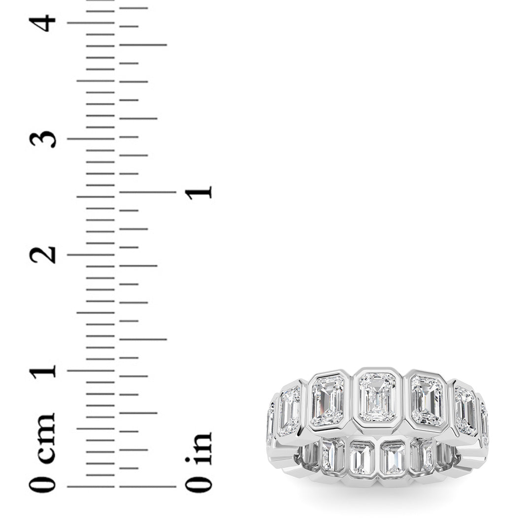 3.75CTW Emerald Shaped Lab Grown Diamond (F/VS) Eternity Band Ring in 14K Gold - Size 5