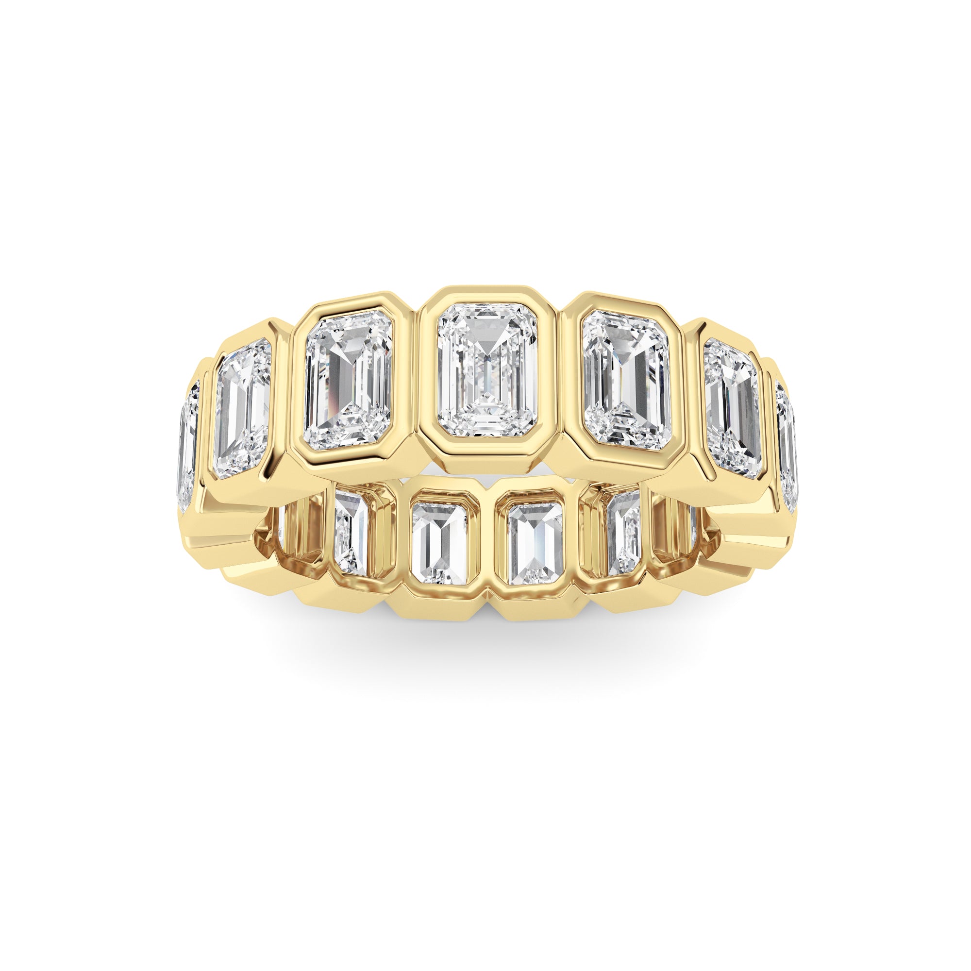 3.75CTW Emerald Shaped Lab Grown Diamond (F/VS) Eternity Band Ring in 14K Gold - Size 5