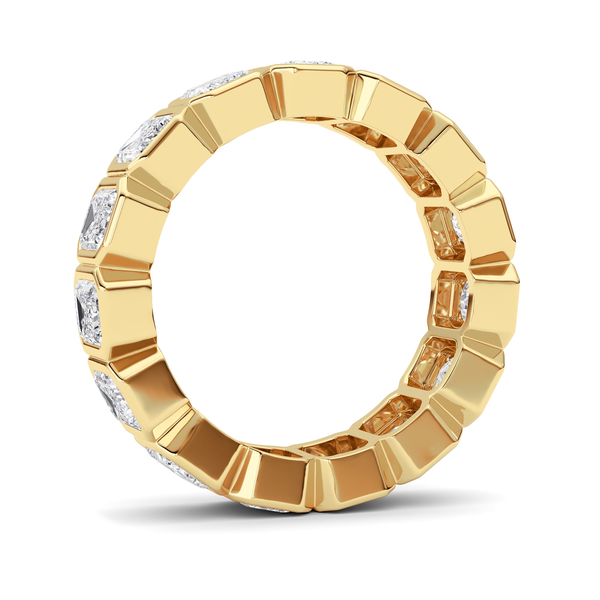3.75CTW Emerald Shaped Lab Grown Diamond (F/VS) Eternity Band Ring in 14K Gold - Size 5