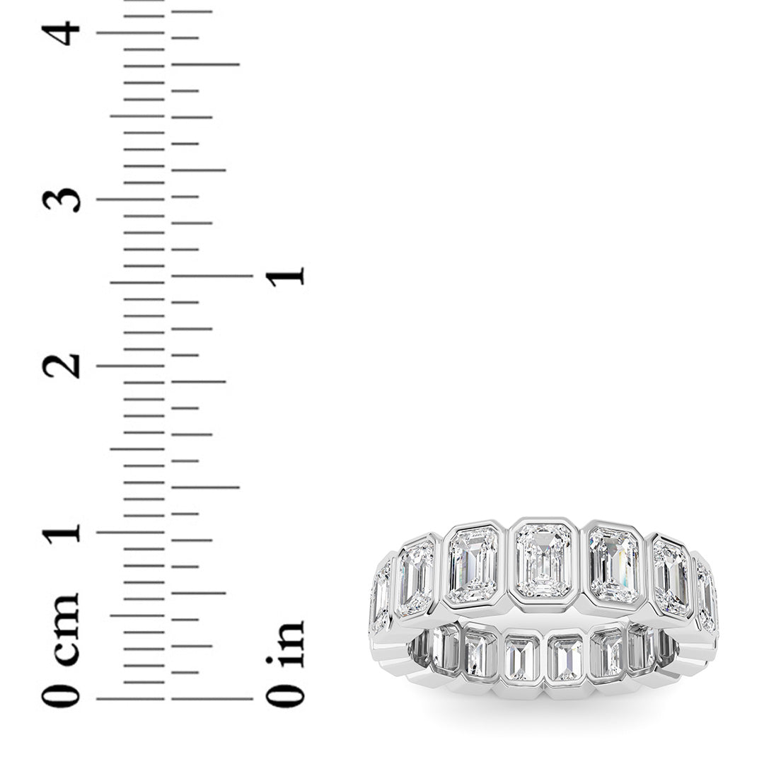 4.25CTW Emerald Shaped Lab Grown Diamond (F/VS) Eternity Band Ring in 14K Gold - Size 8