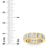 4.25CTW Emerald Shaped Lab Grown Diamond (F/VS) Eternity Band Ring in 14K Gold - Size 8