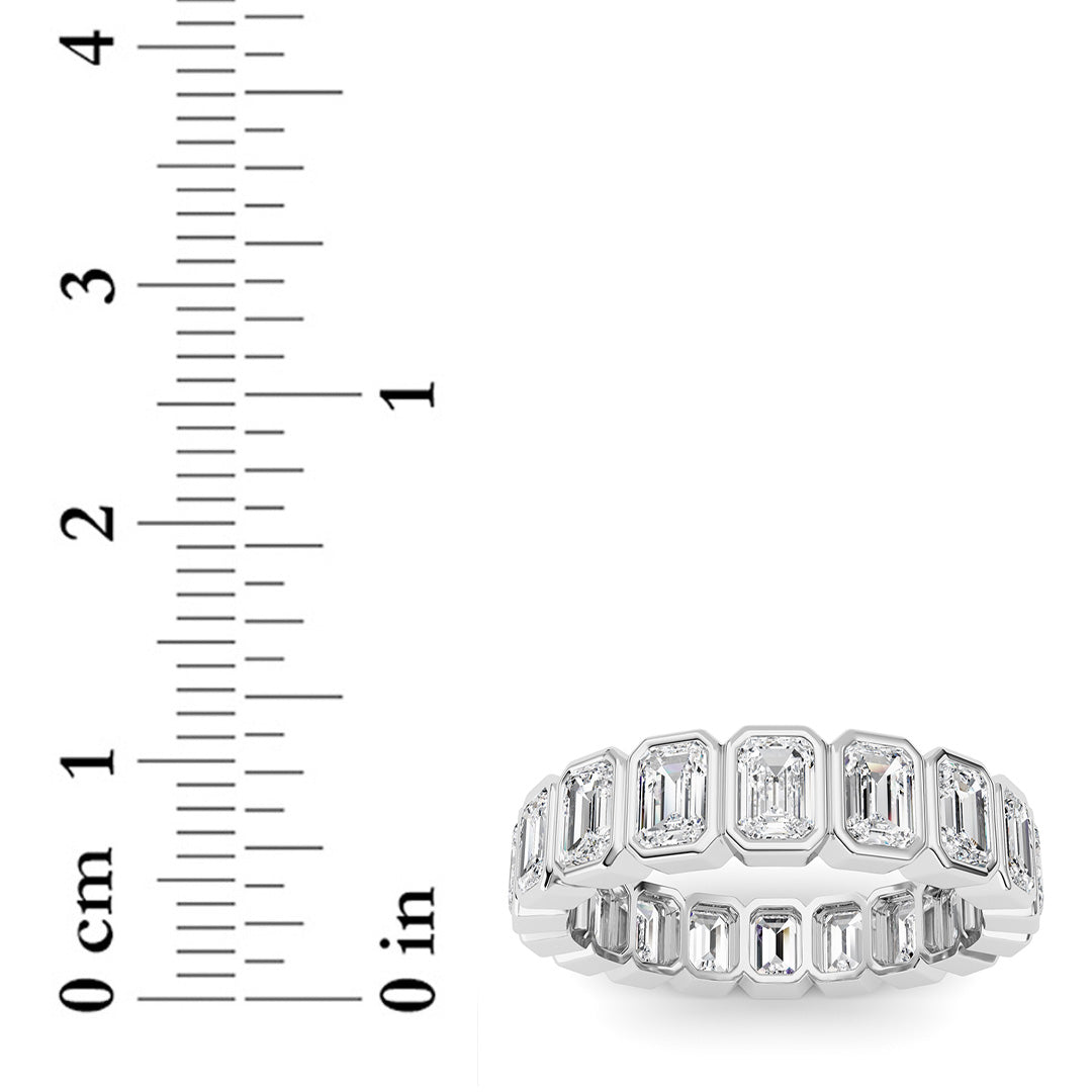 4.5CTW Emerald Shaped Lab Grown Diamond (F/VS) Eternity Band Ring in 14K Gold - Size 9