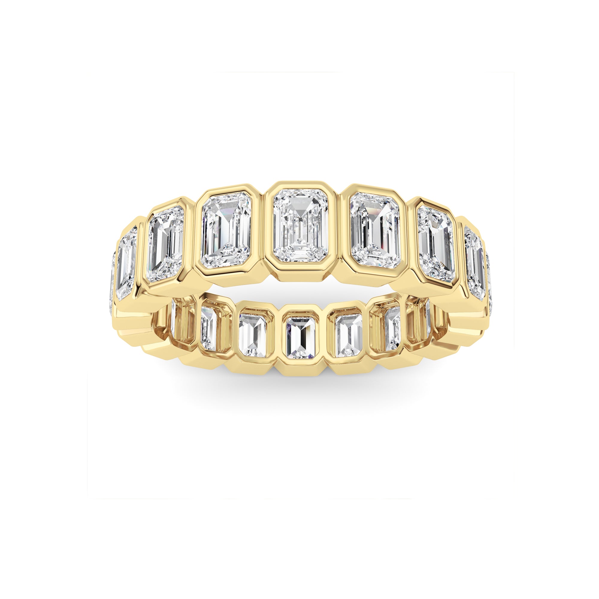 4.5CTW Emerald Shaped Lab Grown Diamond (F/VS) Eternity Band Ring in 14K Gold - Size 9