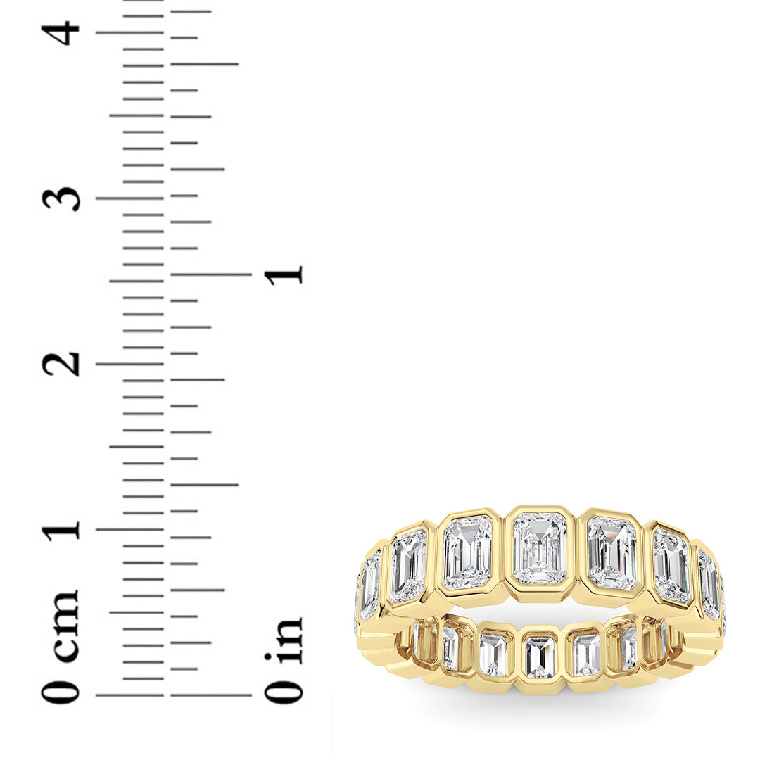 4.5CTW Emerald Shaped Lab Grown Diamond (F/VS) Eternity Band Ring in 14K Gold - Size 9