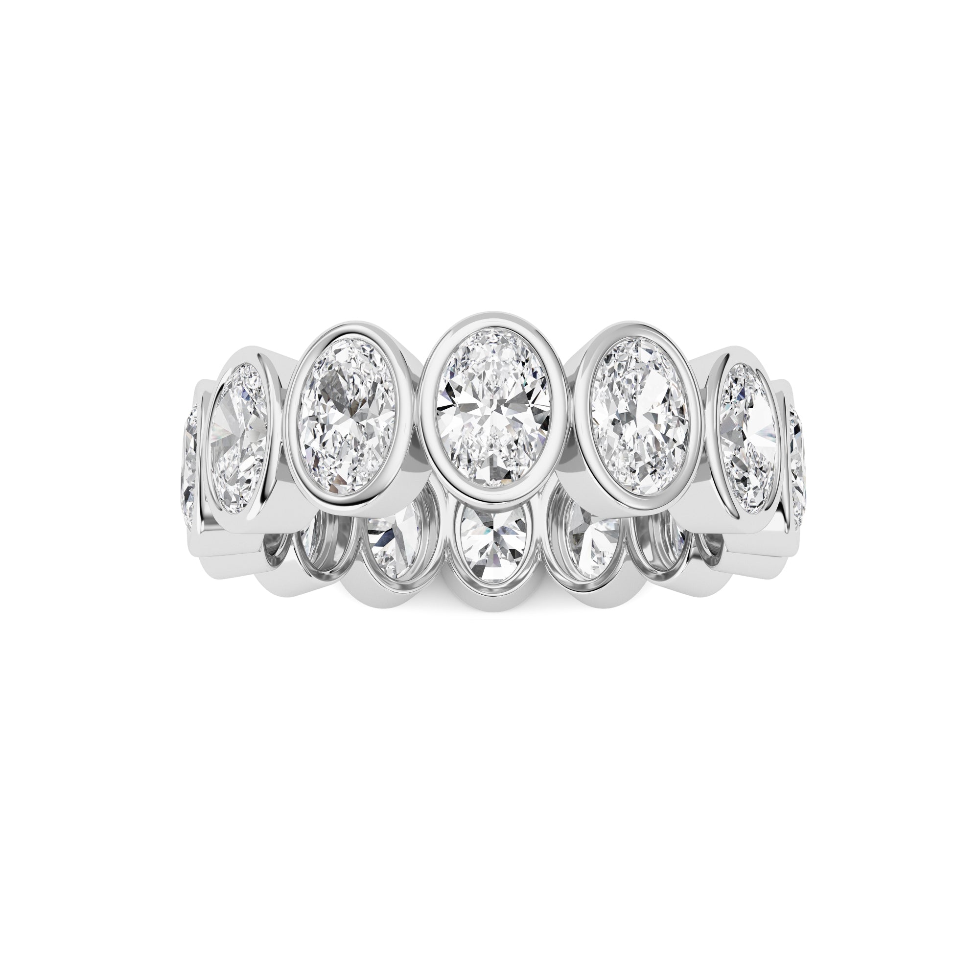 3.5CTW Oval Shaped Lab Grown Diamond (F/VS) Eternity Band Ring in 14K Gold - Size 5