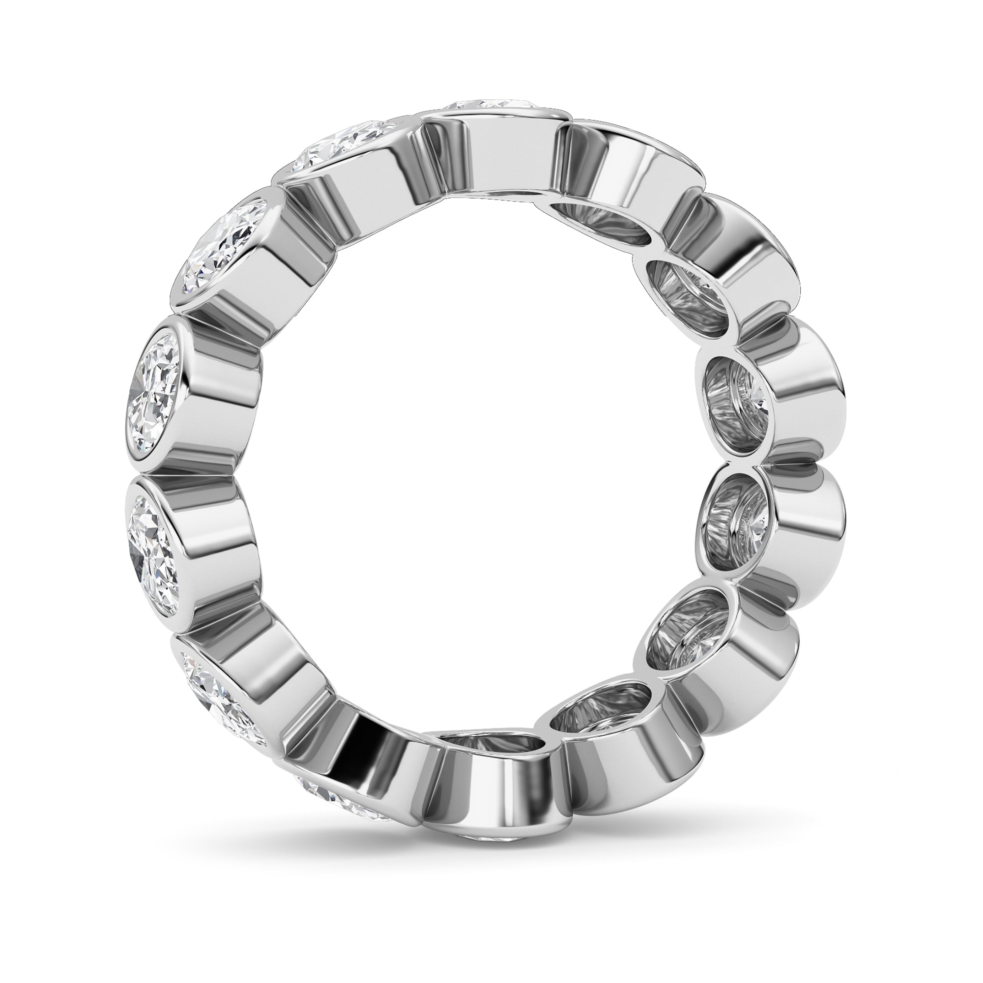 3.5CTW Oval Shaped Lab Grown Diamond (F/VS) Eternity Band Ring in 14K Gold - Size 5
