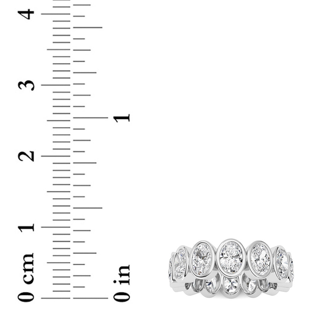3.5CTW Oval Shaped Lab Grown Diamond (F/VS) Eternity Band Ring in 14K Gold - Size 6