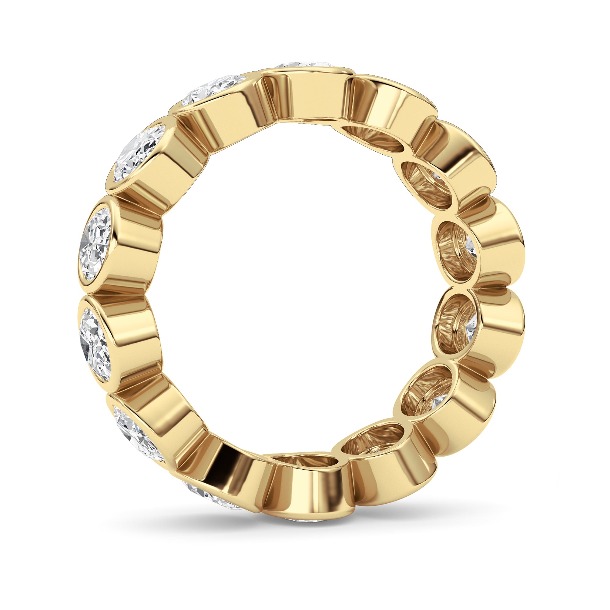 3.5CTW Oval Shaped Lab Grown Diamond (F/VS) Eternity Band Ring in 14K Gold - Size 6