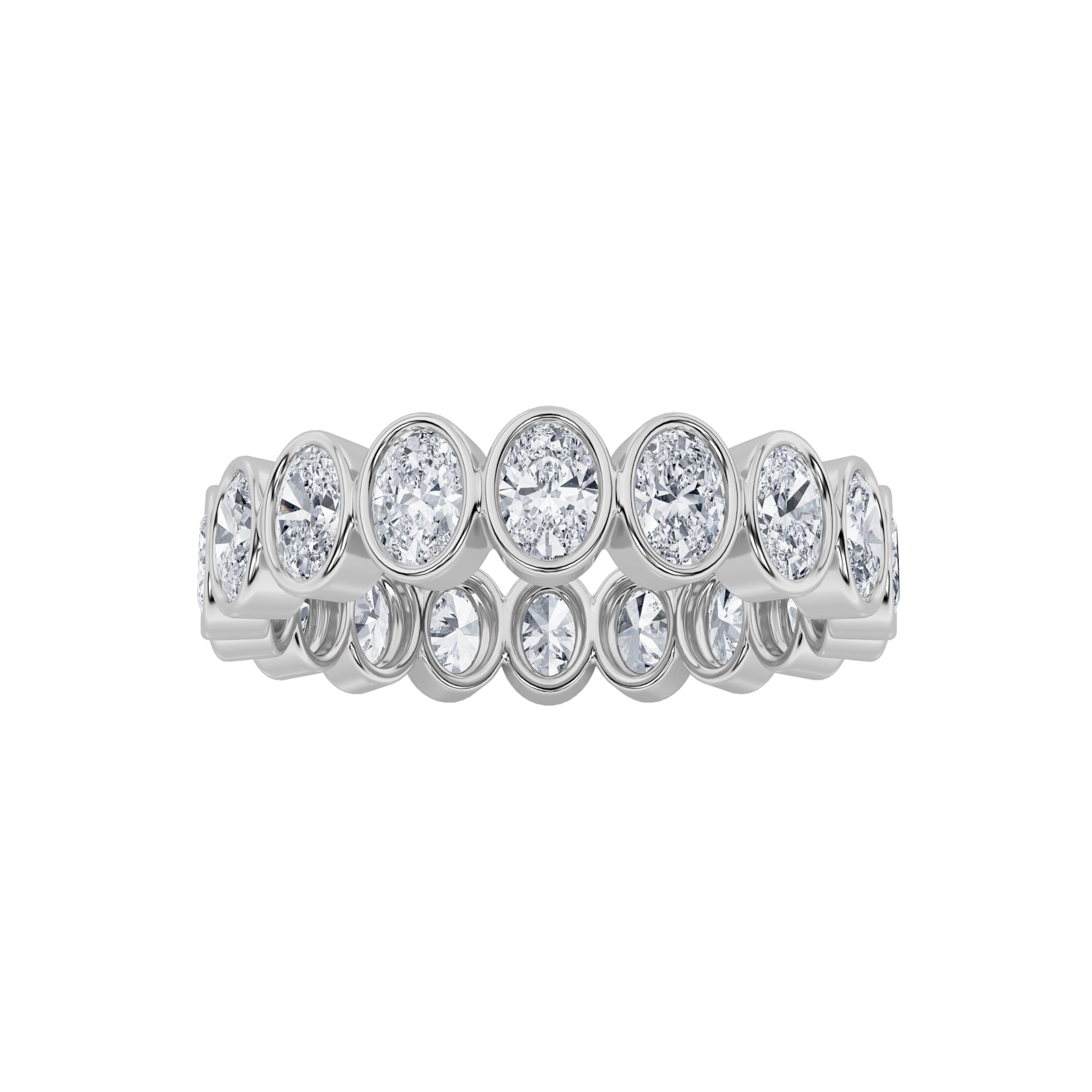 3.75CTW Oval Shaped Lab Grown Diamond (F/VS) Eternity Band Ring in 14K Gold - Size 7