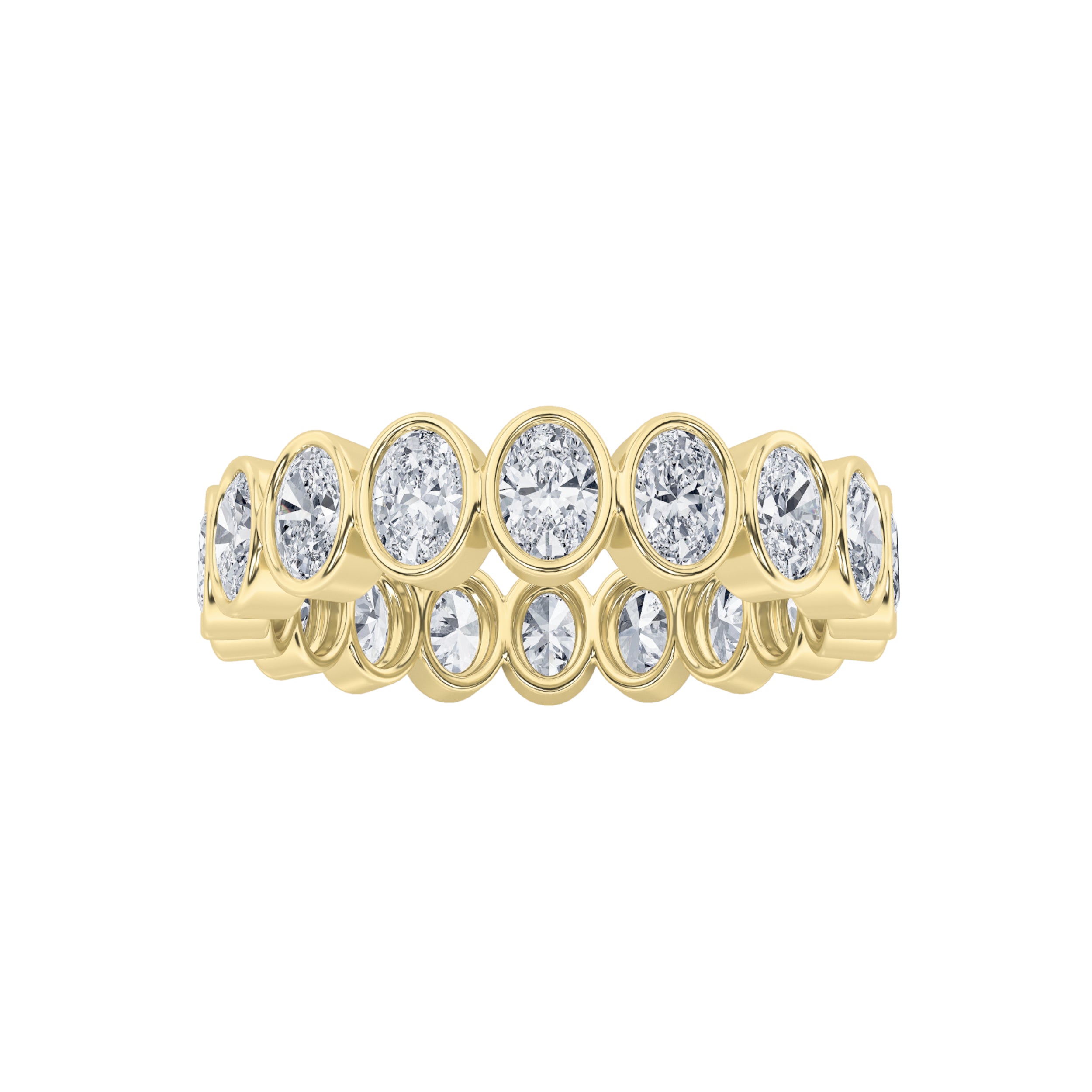 3.75CTW Oval Shaped Lab Grown Diamond (F/VS) Eternity Band Ring in 14K Gold - Size 7