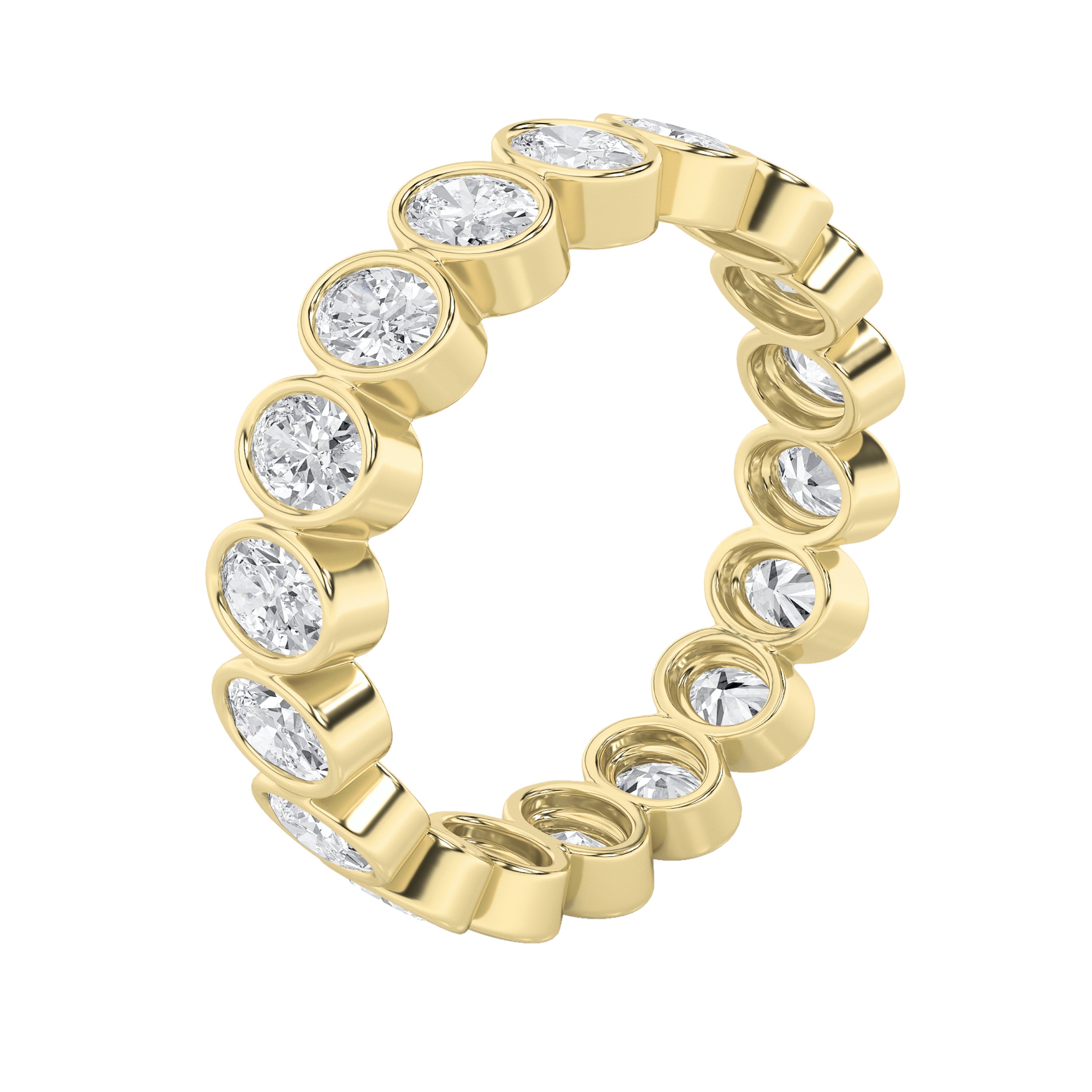 3.75CTW Oval Shaped Lab Grown Diamond (F/VS) Eternity Band Ring in 14K Gold - Size 7