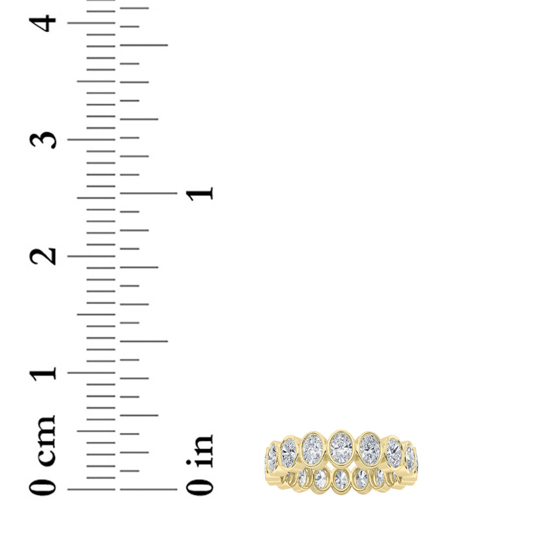 3.75CTW Oval Shaped Lab Grown Diamond (F/VS) Eternity Band Ring in 14K Gold - Size 7
