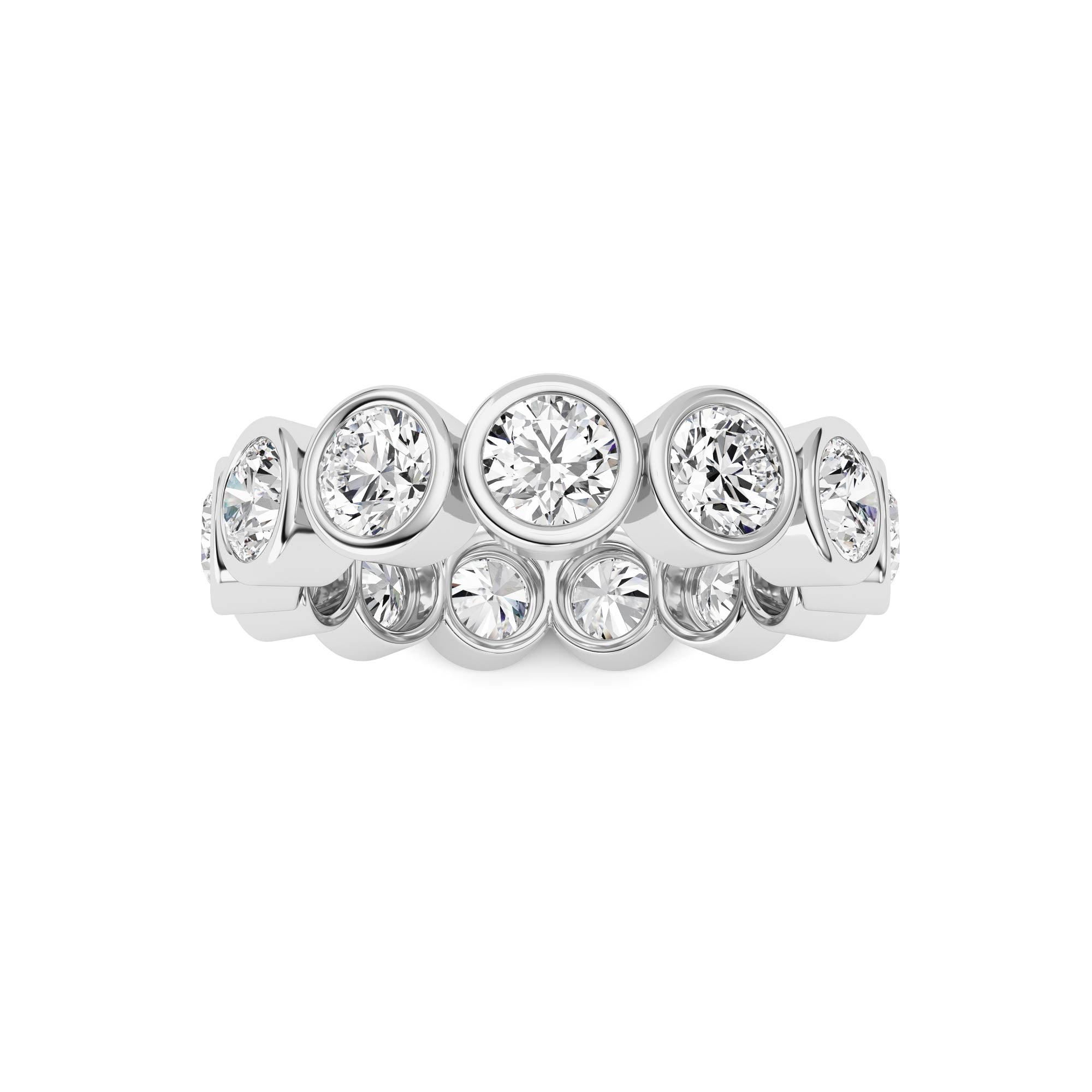 3.2CTW Round Shaped Lab Grown Diamond (F/VS) Eternity Band Ring in 14K Gold - Size 5