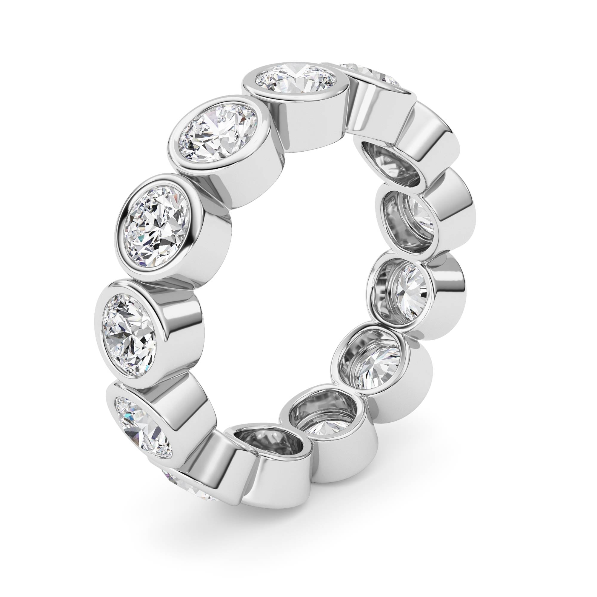 3.2CTW Round Shaped Lab Grown Diamond (F/VS) Eternity Band Ring in 14K Gold - Size 5