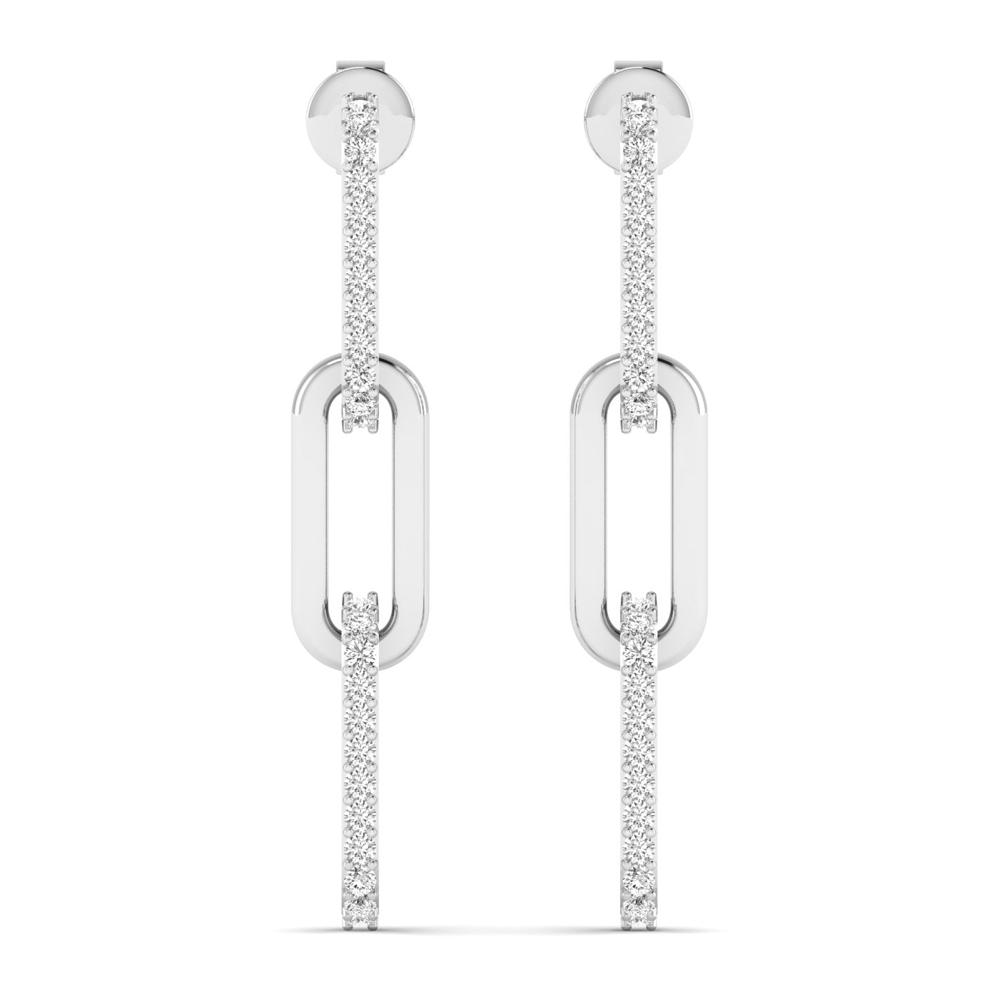 Lab Grown Diamond LGD Paper Clip Earrings