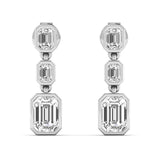 Lab Grown Diamond LGD Emerald Cut Drop Earrings