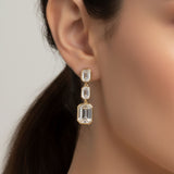 Lab Grown Diamond LGD Emerald Cut Drop Earrings
