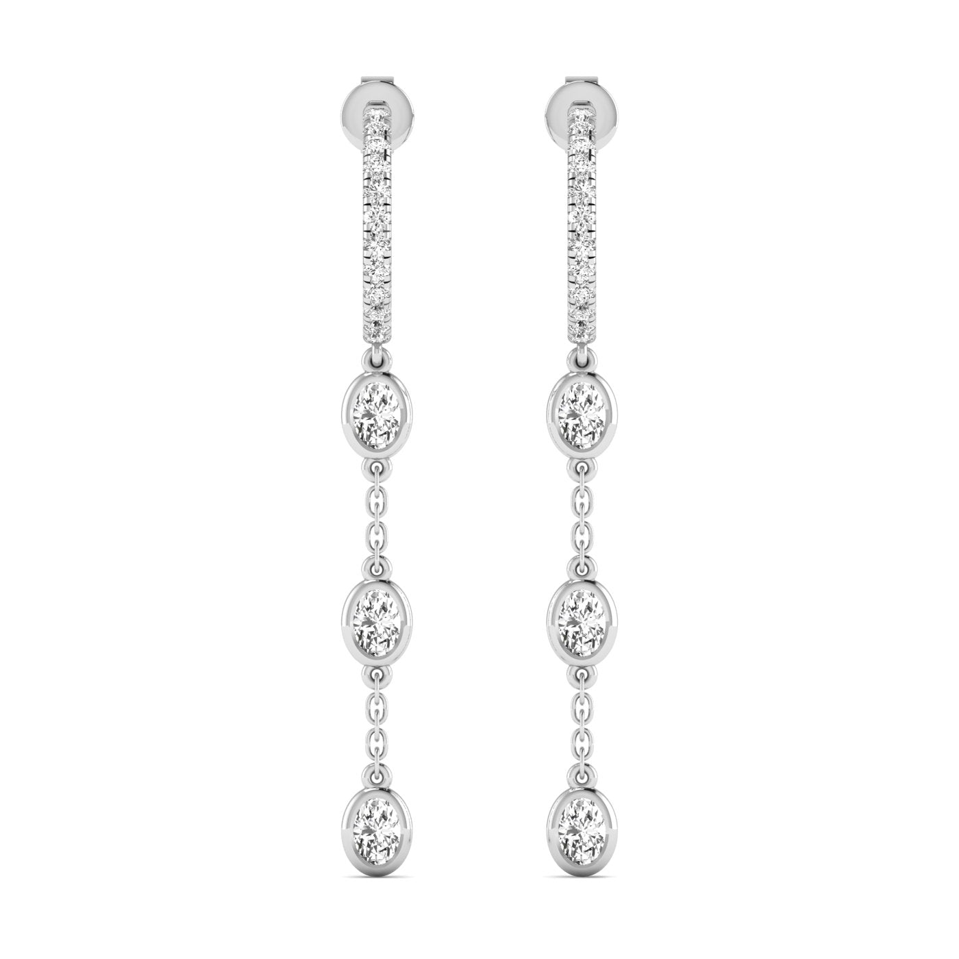 Lab Grown Diamond LGD Oval Drop Earrings