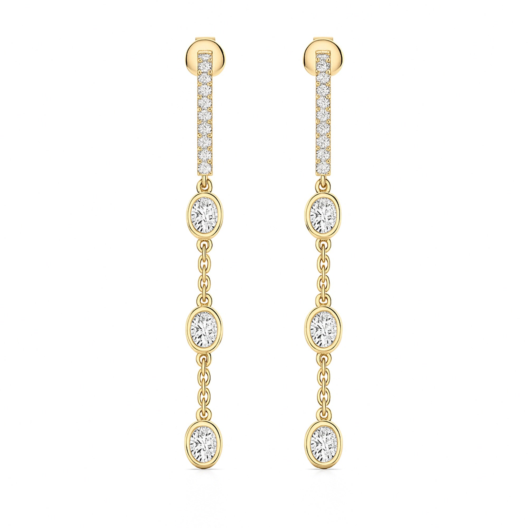 Lab Grown Diamond LGD Oval Drop Earrings