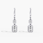 Lab Grown Diamond LGD Emerald Cut Drop Earrings