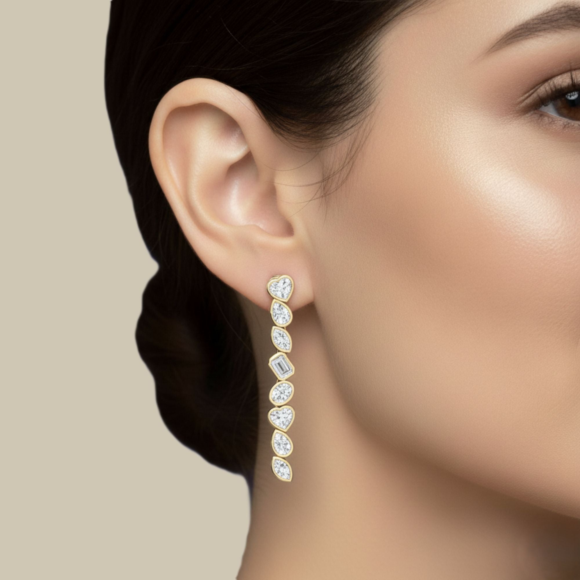 Lab Grown Diamond LGD Multi-Shape Drop Earrings