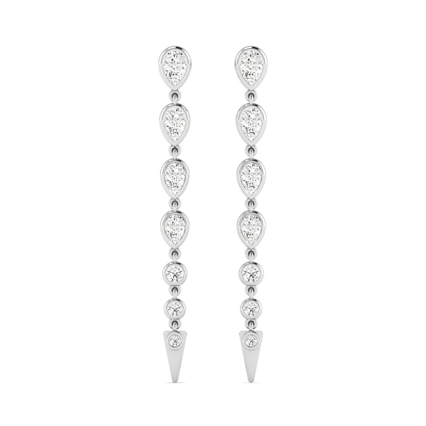 Lab Grown Diamond LGD Pear & Round Drop Earrings