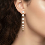 Lab Grown Diamond LGD Pear & Round Drop Earrings