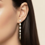Lab Grown Diamond LGD Marquise & Round Drop Earrings
