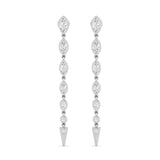 Lab Grown Diamond LGD Marquise & Round Drop Earrings