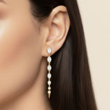 Lab Grown Diamond LGD Marquise & Round Drop Earrings