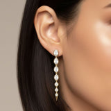 Lab Grown Diamond LGD Oval & Round Drop Earrings