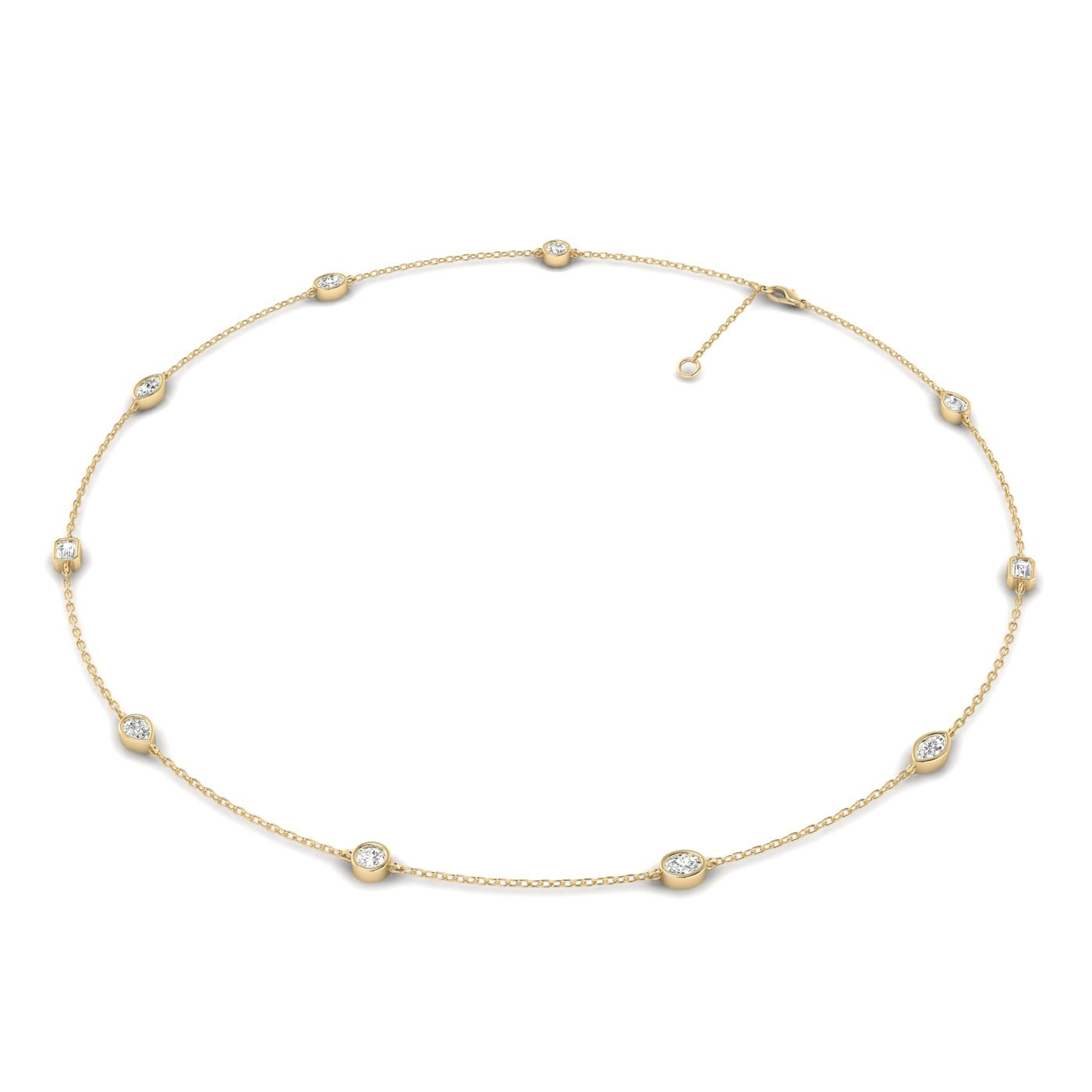 Lab Grown LGD Multi-Shape Stationary Necklace