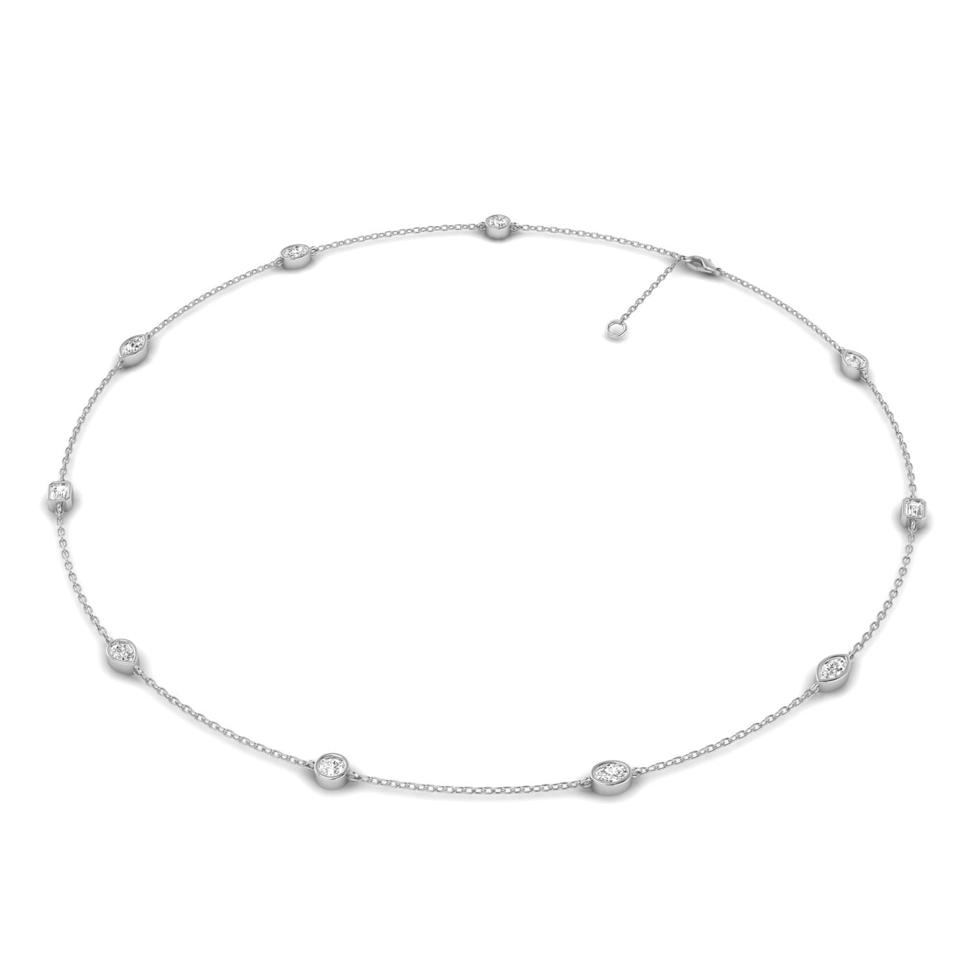 Lab Grown LGD Multi-Shape Stationary Necklace