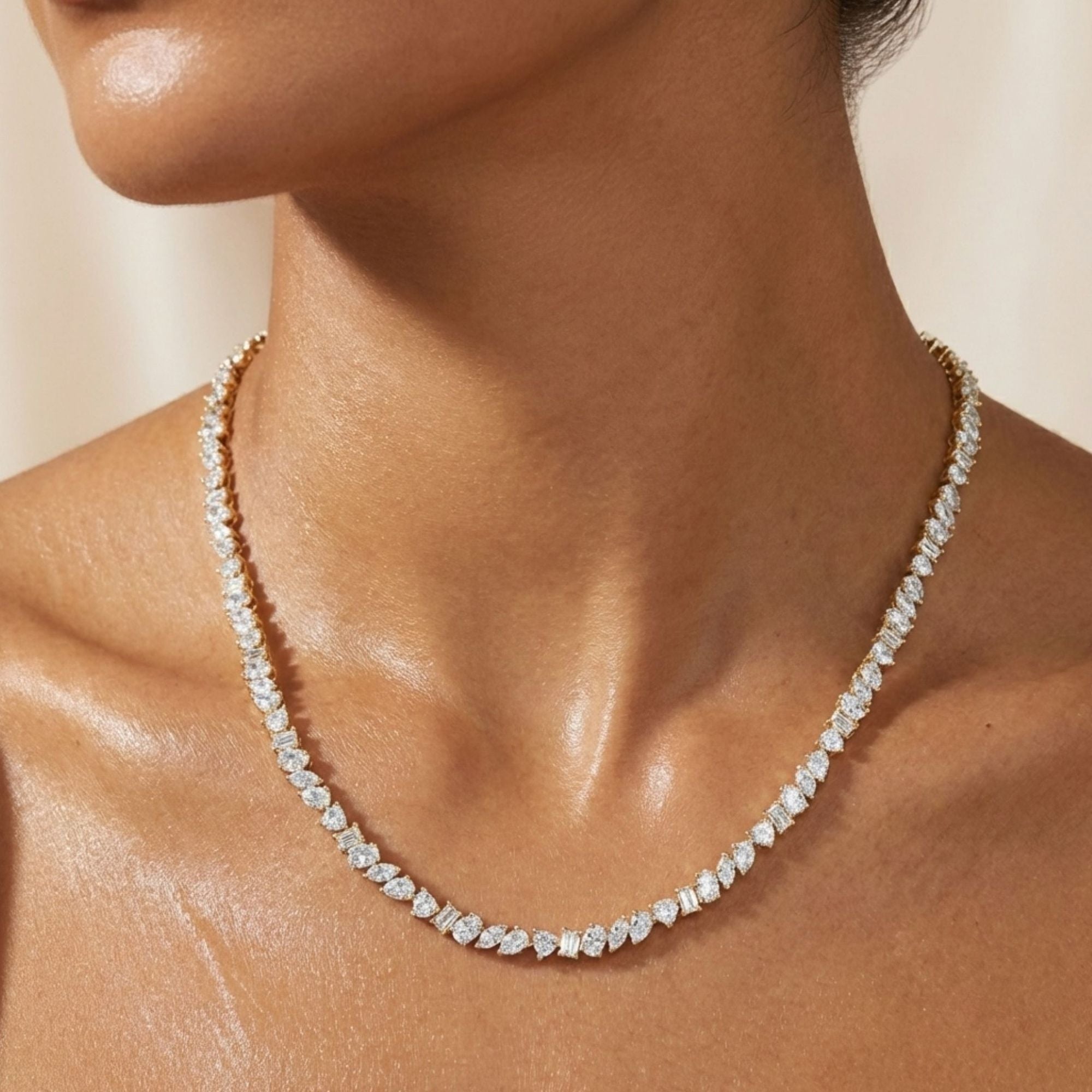 Lab Grown LGD Multi-Shape Tennis Necklace