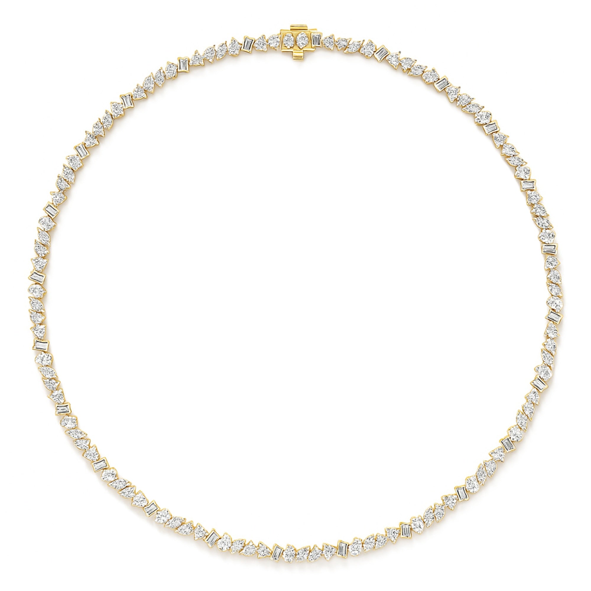 Lab Grown LGD Multi-Shape Tennis Necklace