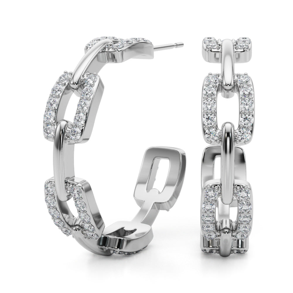 Lab Grown Chain Link Fashion Earrings