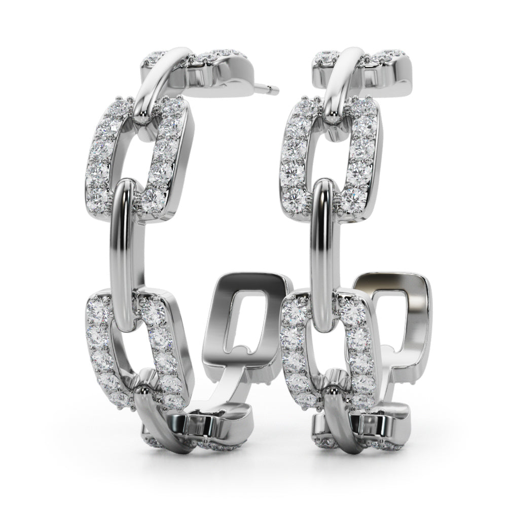 Lab Grown Chain Link Fashion Earrings