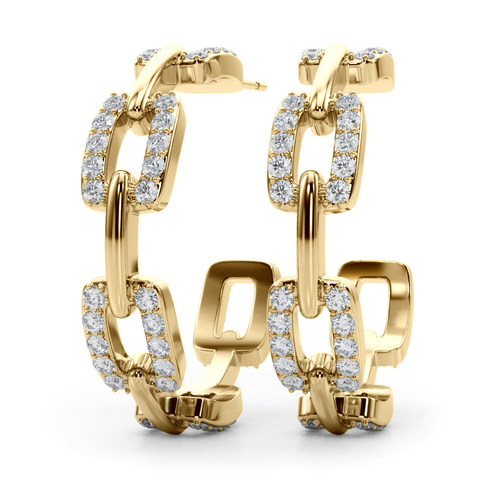 Lab Grown Chain Link Fashion Earrings