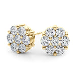 Lab-Grown Diamond Flower Cluster Earrings
