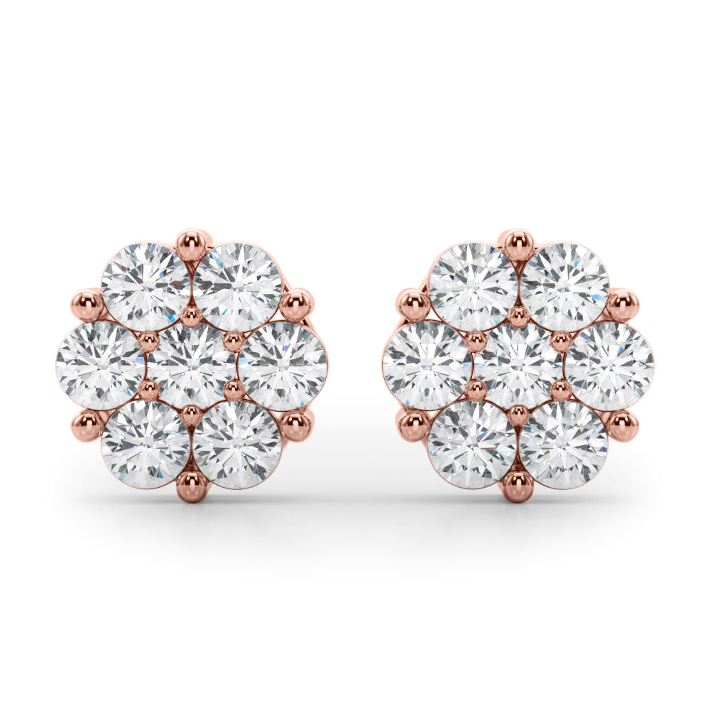 Lab-Grown Diamond Flower Cluster Earrings