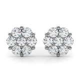 Lab-Grown Diamond Flower Cluster Earrings