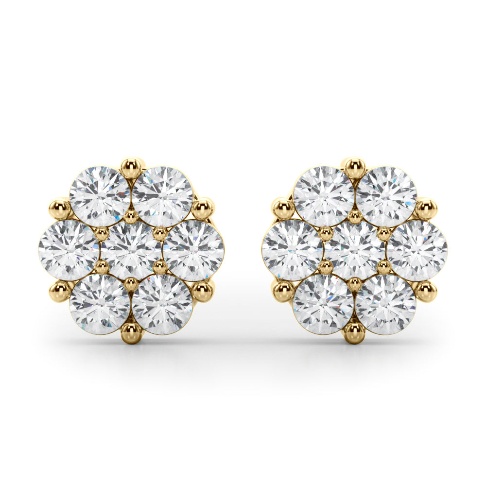 Lab-Grown Diamond Flower Cluster Earrings