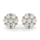 Lab-Grown Diamond Flower Cluster Earrings