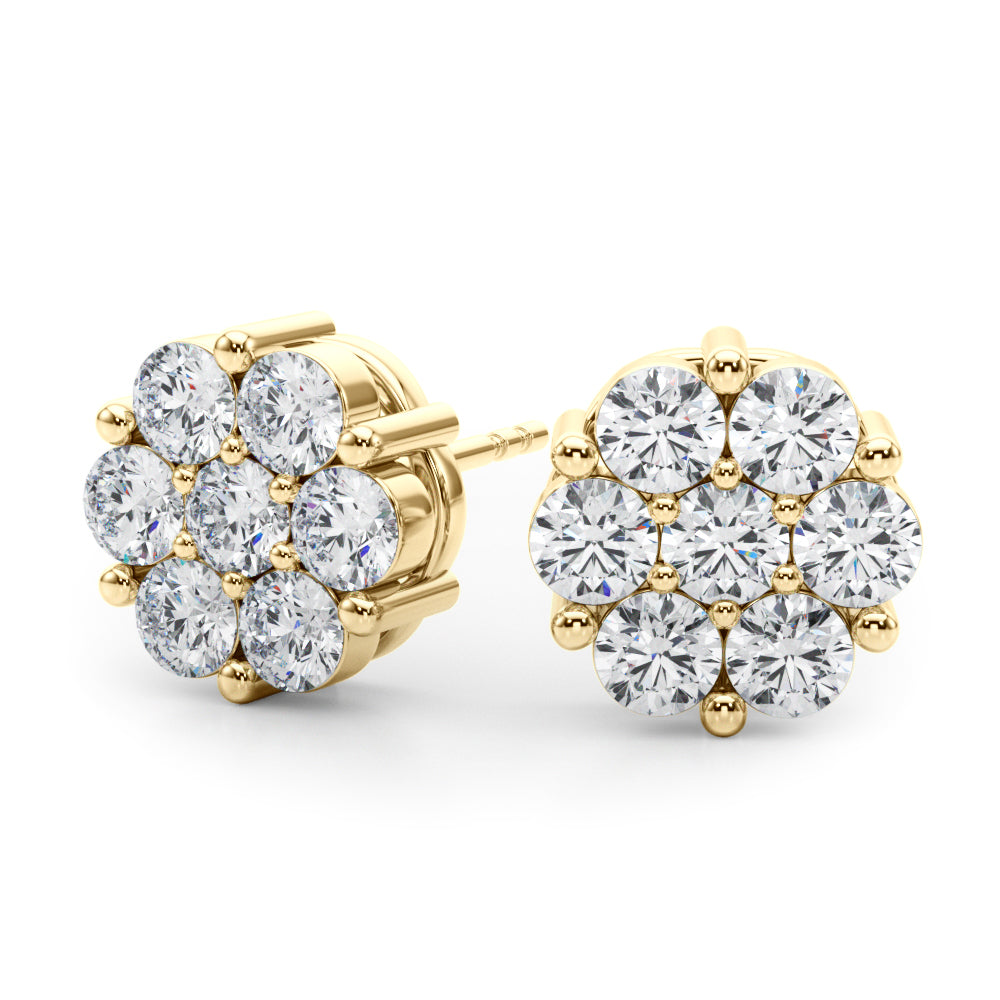 Lab-Grown Diamond Flower Cluster Earrings